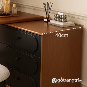 4 bàn trang điểm gỗ màu óc chó hiện đại