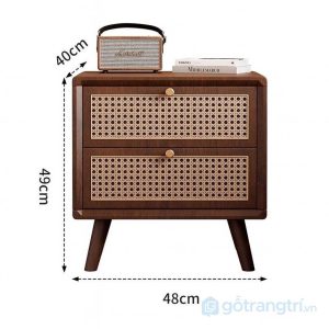 4 tủ đầu giường gỗ mây đan