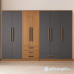 1 tủ quần áo 4 cánh thiết kế tối giản