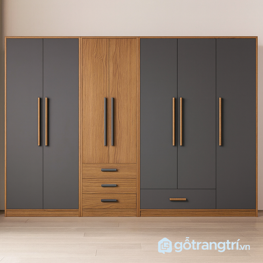 Tủ quần áo 4 cánh thiết kế tối giản GHS-55005