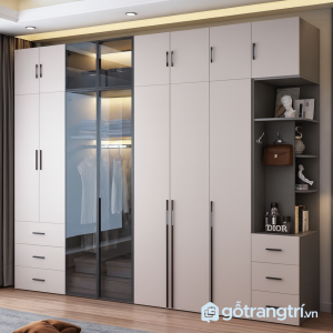 1 tủ quần áo kết hợp kệ trang trí