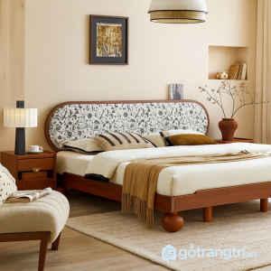 2 giường ngủ đầu giường bọc vải