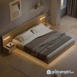 2 giường ngủ gỗ hiện đại tối giản