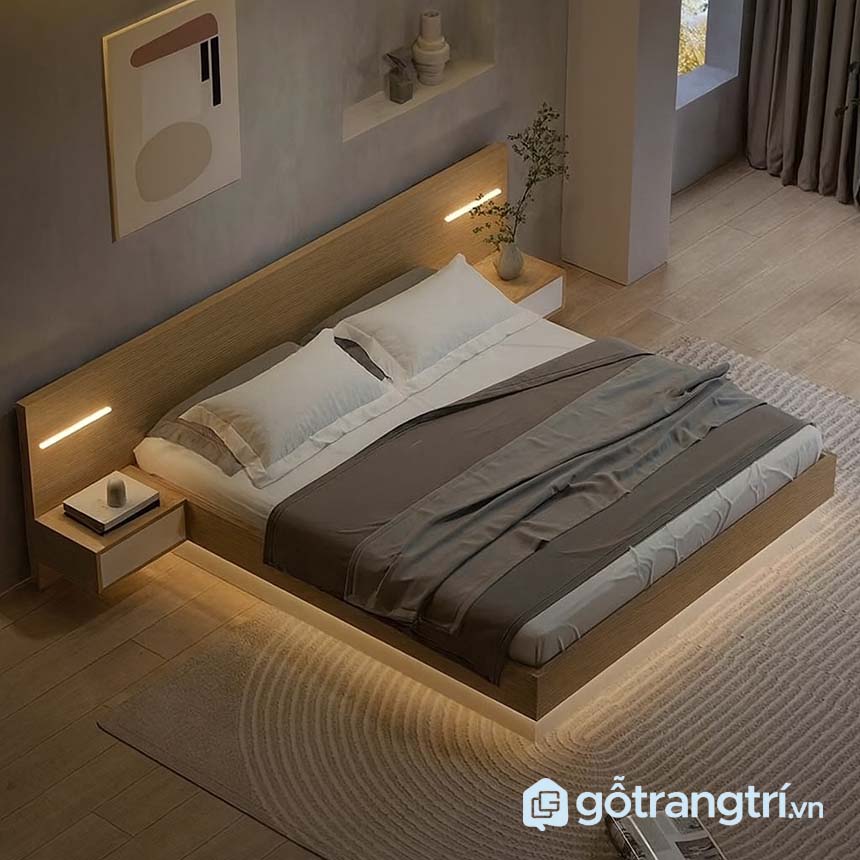 Giường ngủ gỗ hiện đại tối giản