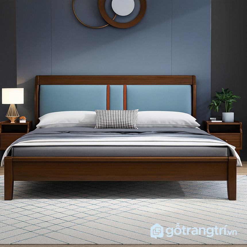 Giường ngủ gỗ tự nhiên hiện đại GHS-9400