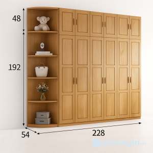 2 tủ quần áo gỗ tự nhiên