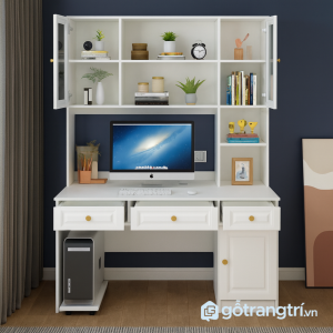 3 bàn học liền tủ & kệ sách