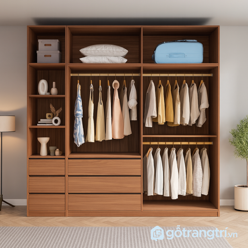 Bộ nội thất phòng ngủ hiện đại tích hợp lưu trữ
