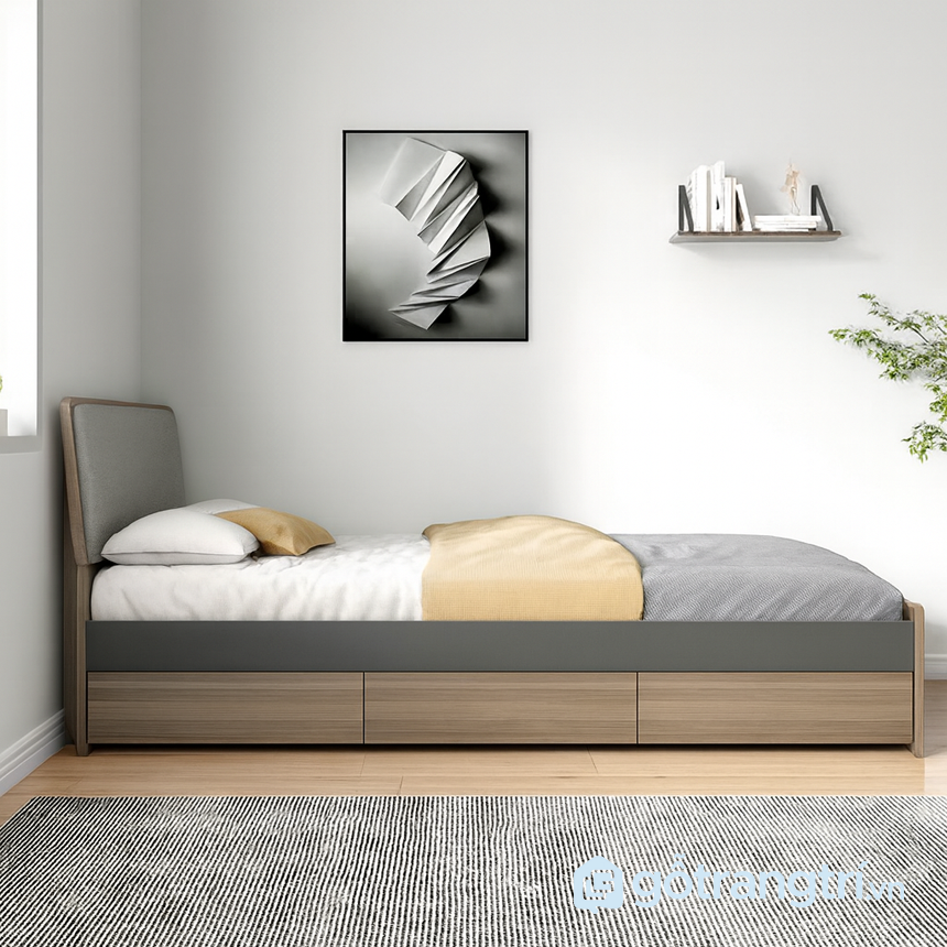 Giường ngủ có ngăn kéo &#038; tủ quần áo liền bàn học GHS-9410