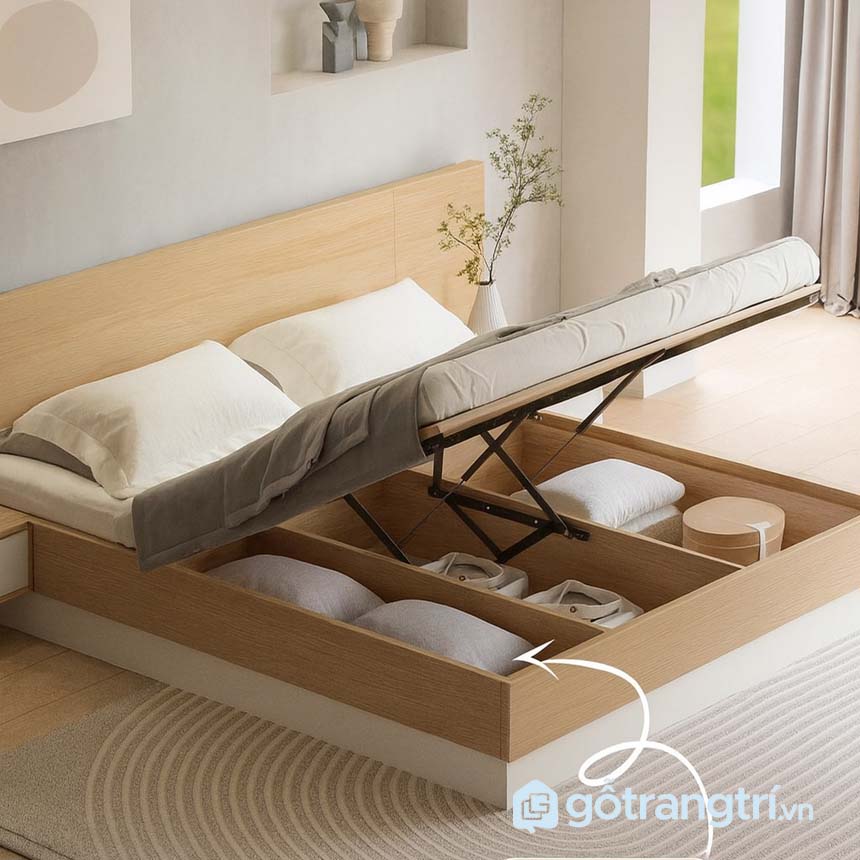 Giường ngủ gỗ hiện đại tối giản