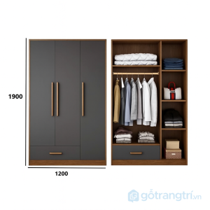4 tủ quần áo 4 cánh thiết kế tối giản