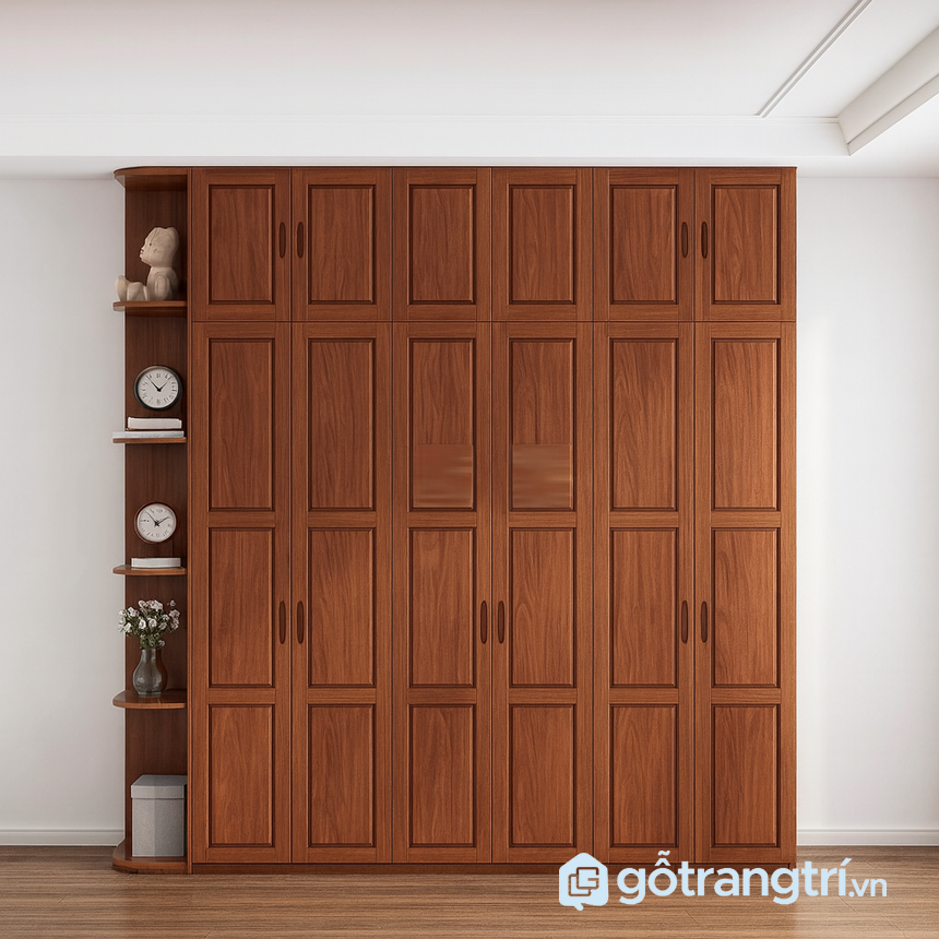 Tủ quần áo gỗ tự nhiên bền đẹp, sang trọng theo thời gian GHS-55006