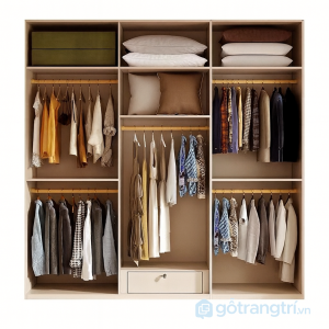 4 tủ quần áo kết hợp kệ trang trí