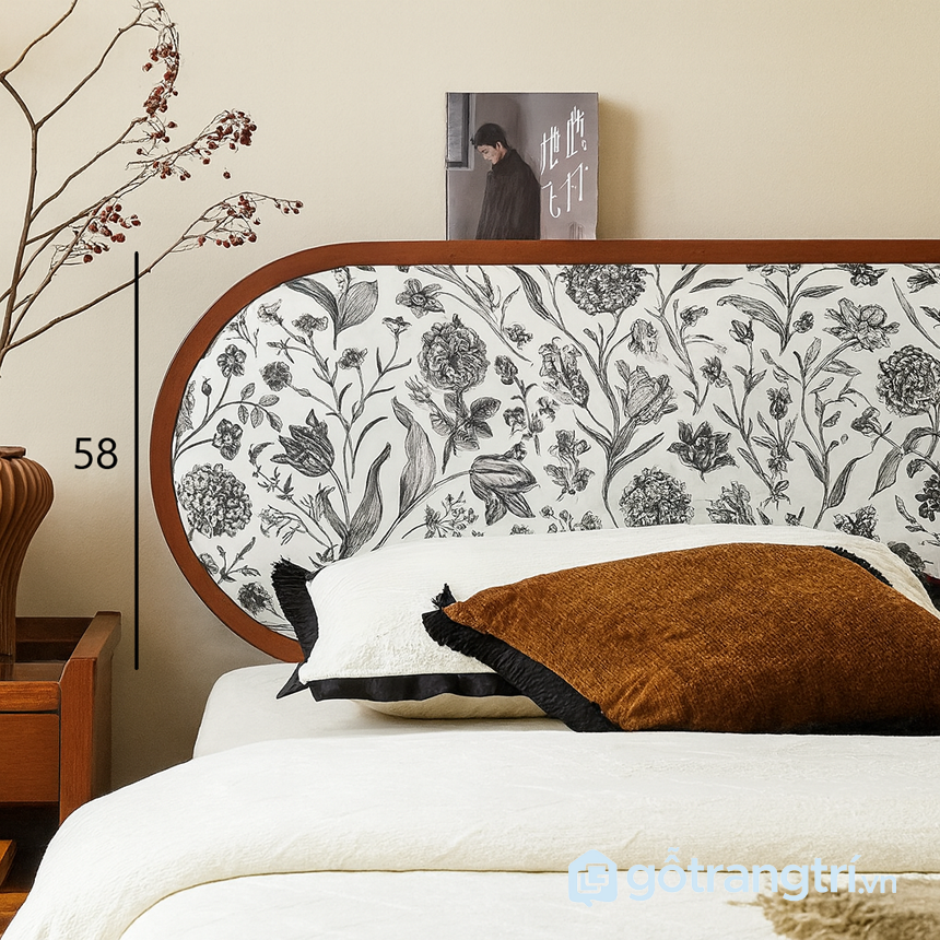 Giường ngủ đầu giường bọc vải GHS-9402