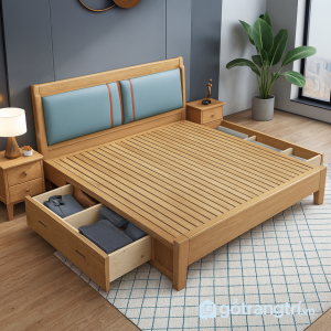 5 giường ngủ gỗ tự nhiên hiện đại