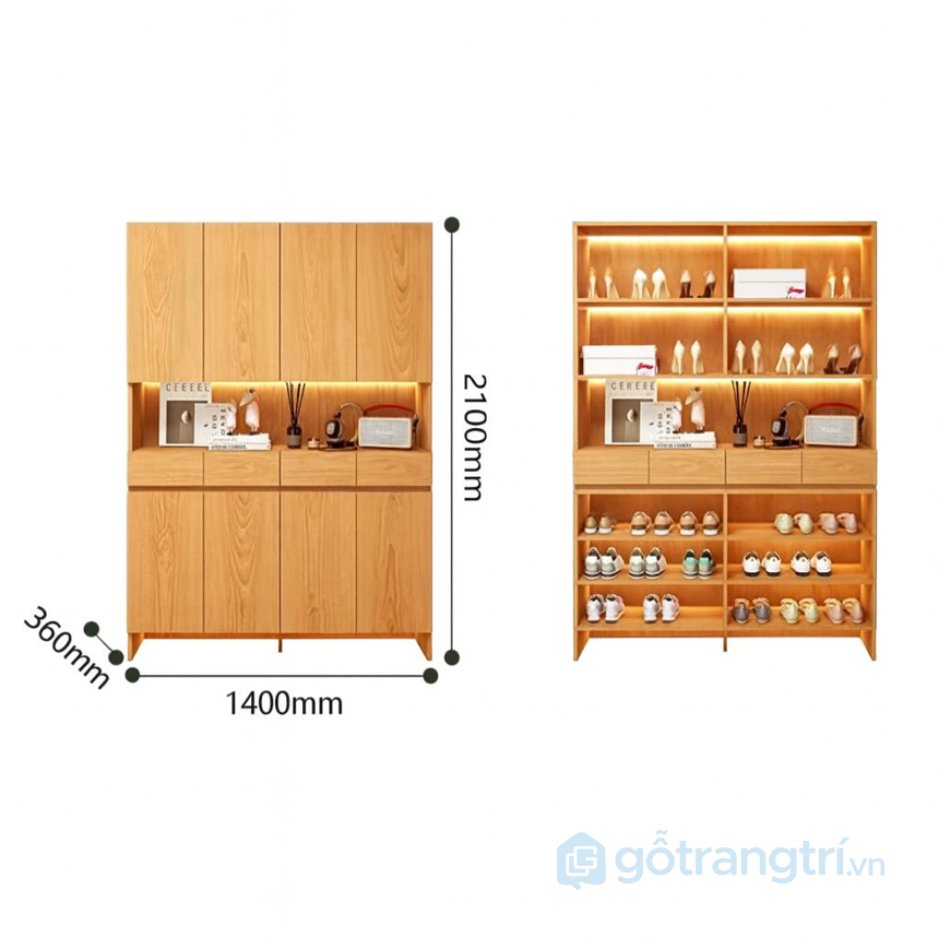 Tủ giày kết hợp ghế ngồi GHS-55007