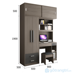 5 tủ quần áo liền bàn học