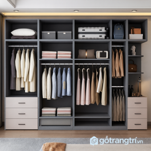 6 tủ quần áo kết hợp kệ trang trí