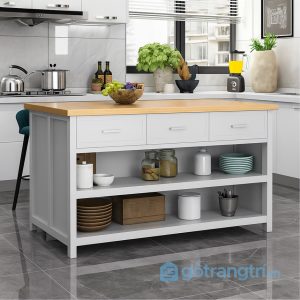 1 đảo bếp gỗ hiện đại