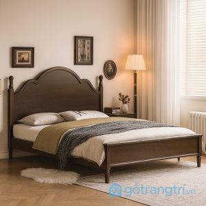 1 giường ngủ gỗ tự nhiên
