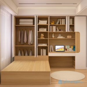 1 giường ngủ thông minh tiết kiệm diện tích