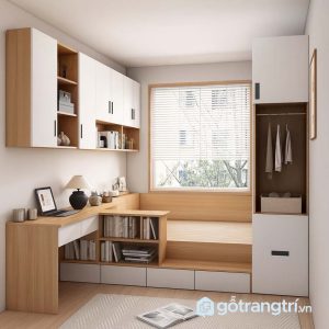 1 thiết kế phòng ngủ nhỏ có bàn làm việc
