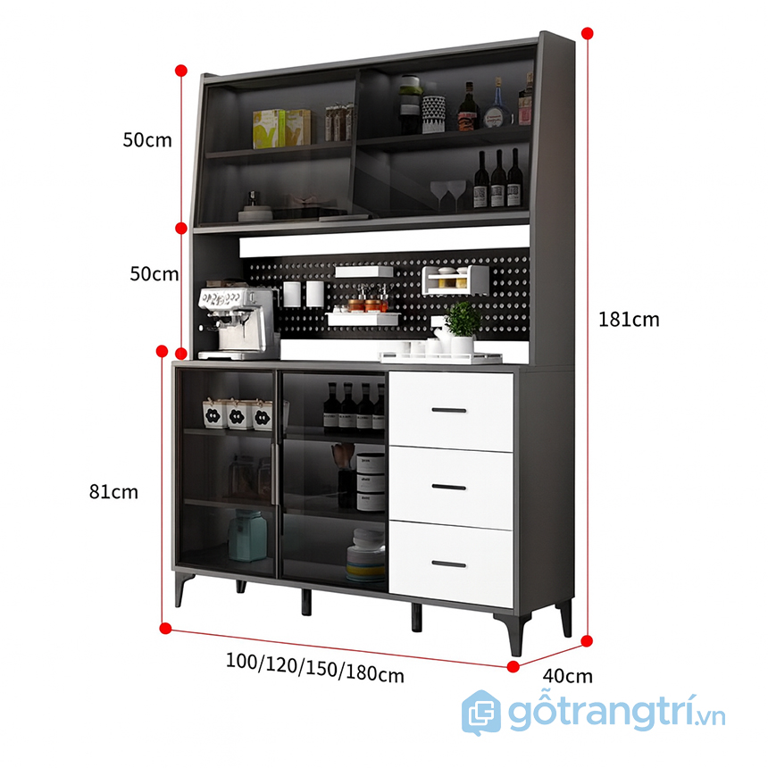 Tủ trưng bày rượu màu trắng hiện đại GHS-55109
