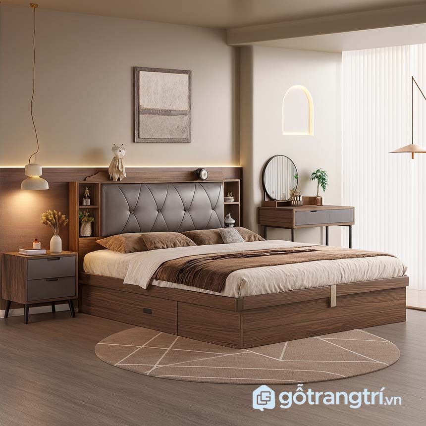 Combo nội thất gỗ MDF cho phòng ngủ vợ chồng