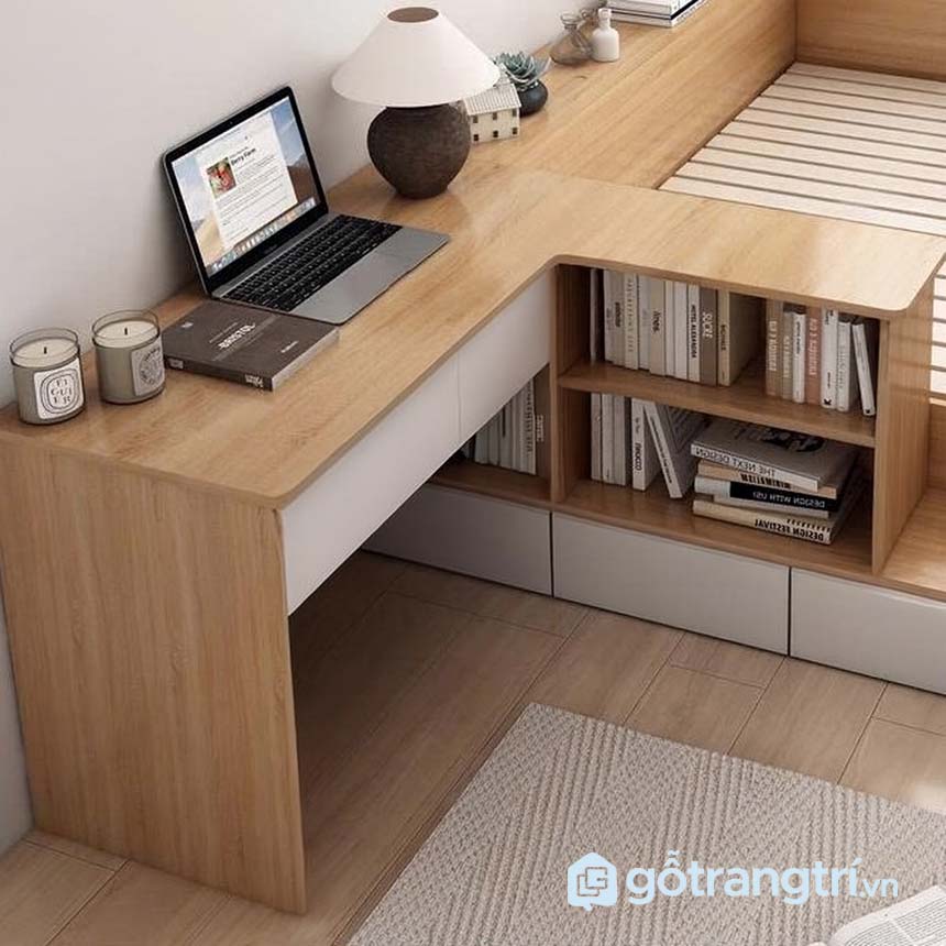 Thiết kế phòng ngủ nhỏ có bàn làm việc GHS-9415
