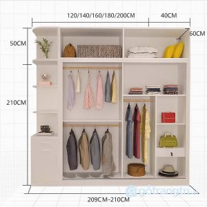 2 tủ quần áo có kệ trang trí