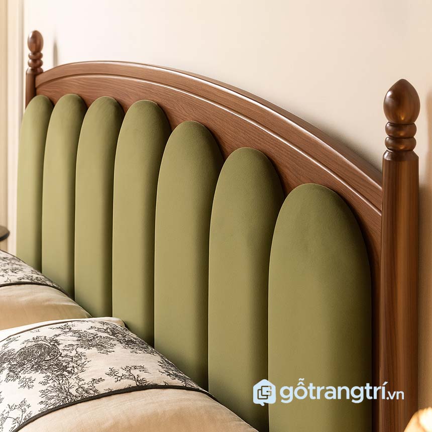 Giường ngủ màu gỗ óc chó sang trọng GHS-9419