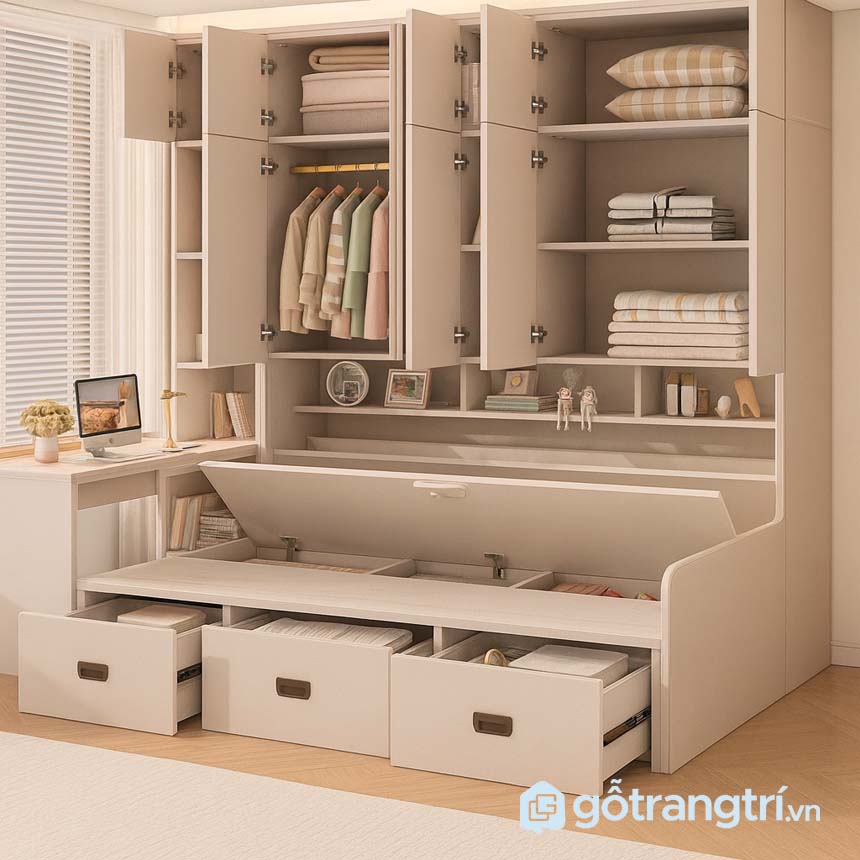 Giường kết hợp bàn học và tủ GHS-9416 tối ưu không gian