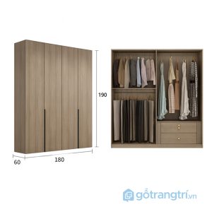 3 tủ quần áo góc L vân gỗ