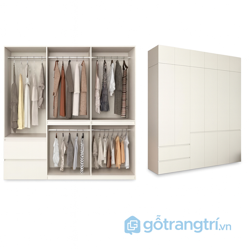 Tủ quần áo lớn màu trắng kịch trần