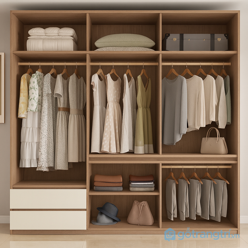 Tủ quần áo phong cách Bắc Âu GHS-55105
