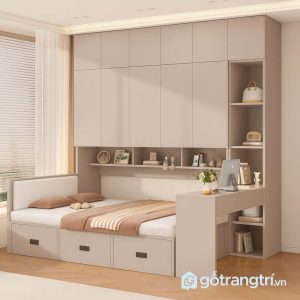 4 giường kết hợp bàn học và tủ