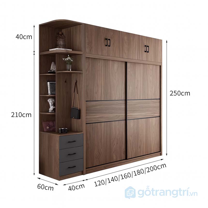 Combo nội thất gỗ MDF cho phòng ngủ vợ chồng