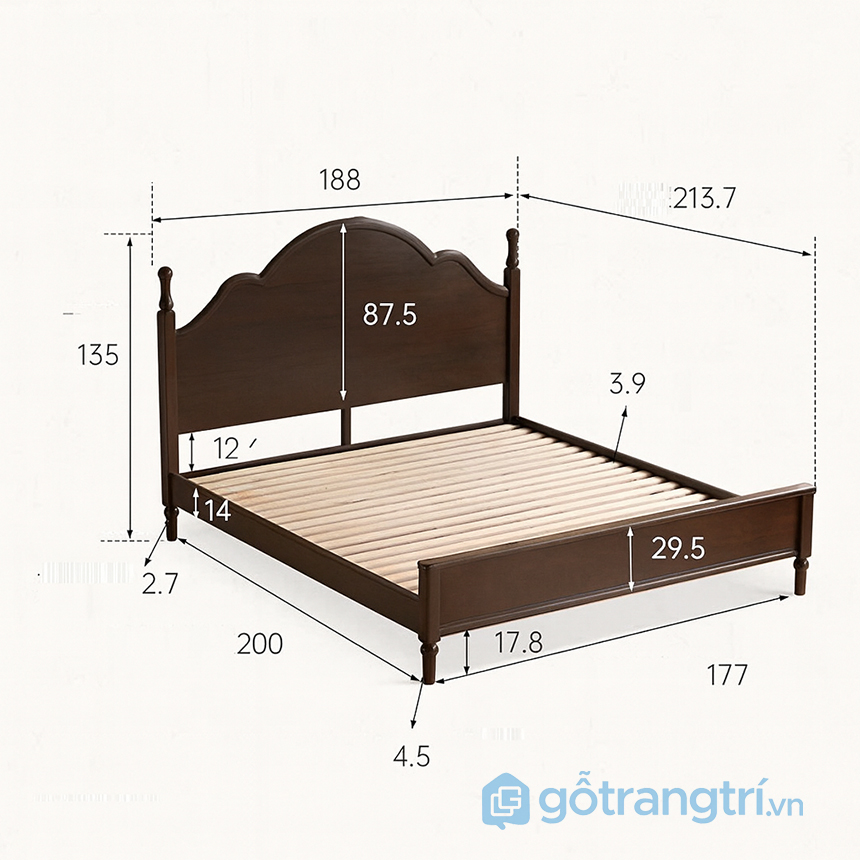 Giường ngủ gỗ tự nhiên