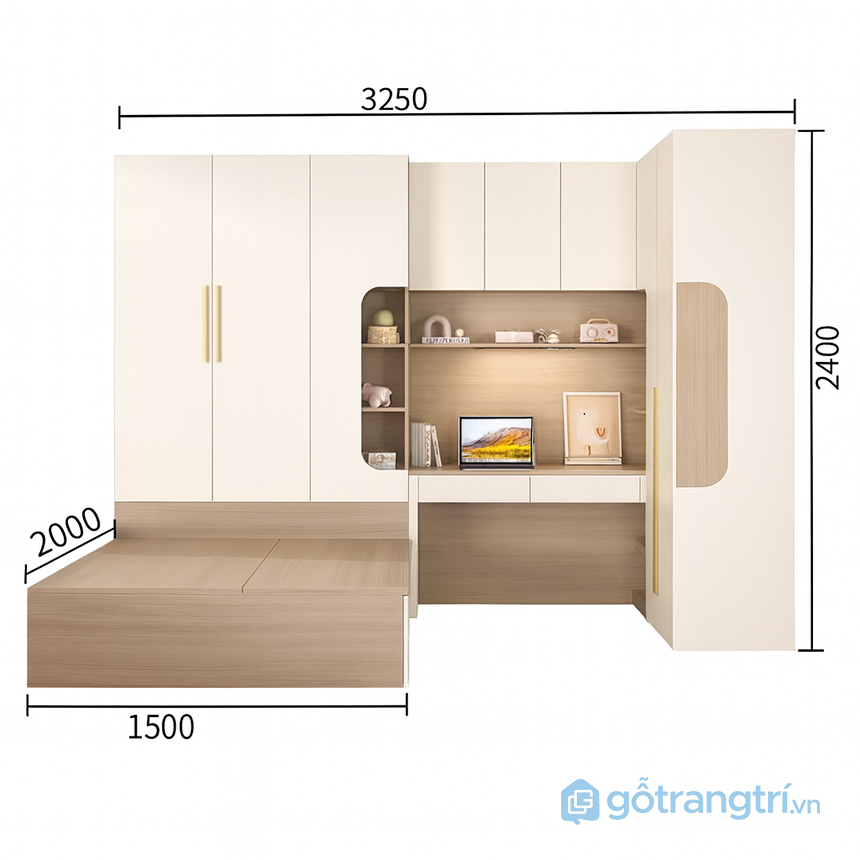 Giường ngủ thông minh tiết kiệm diện tích