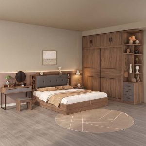 Combo nội thất gỗ MDF cho phòng ngủ vợ chồng