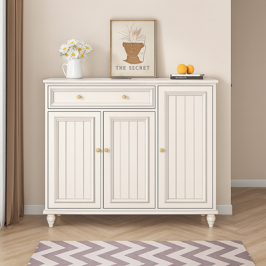 avar tủ giày màu trắng gỗ sơn 3‑4 cánh Tủ giày màu trắng gỗ sơn 3‑4 cánh