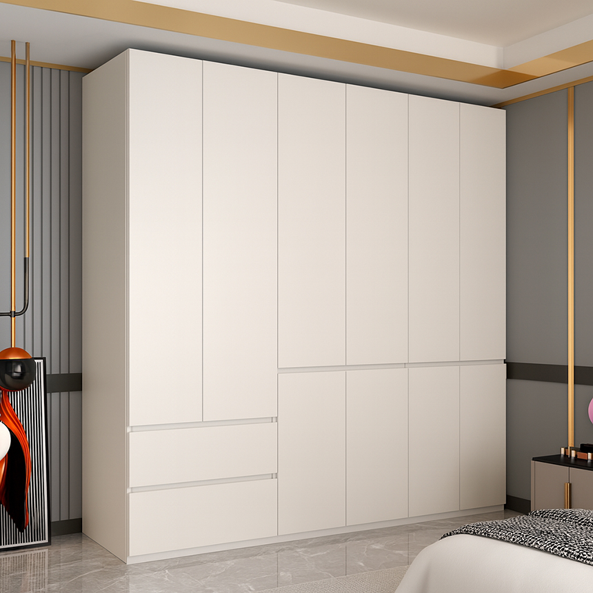 Tủ quần áo lớn màu trắng kịch trần GHS-55104