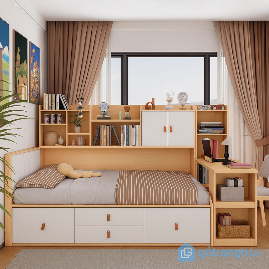 Giường ngủ liền bàn làm việc