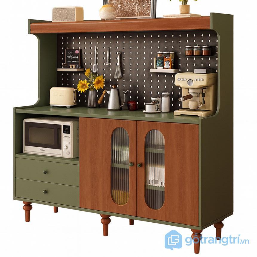Tủ bếp mini cho chung cư nhỏ gỗ sồi sang trọng GHS-55116