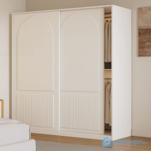 1 tủ quần áo cửa lùa kết hợp kệ trang trí