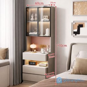 1 tủ trang trí có đèn led