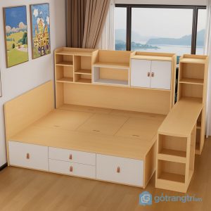 2 giường ngủ liền bàn làm việc