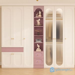 2 tủ quần áo kết hợp kệ trang trí
