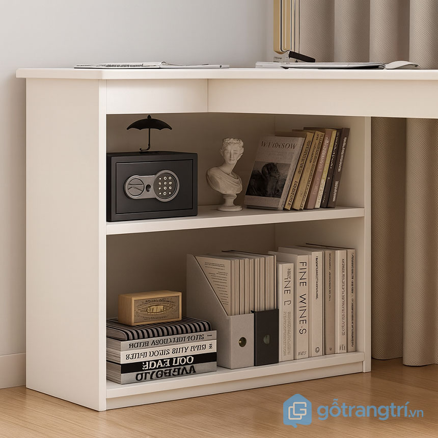 Bàn làm việc kèm giá sách tiết kiệm diện tích
