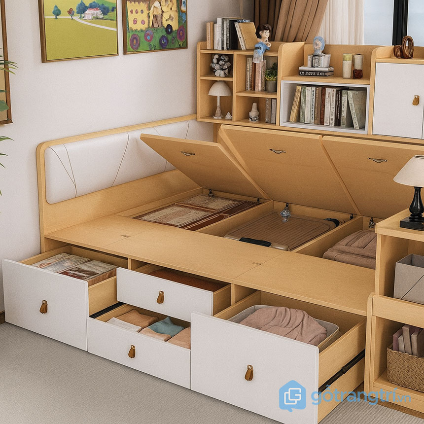 Giường ngủ liền bàn làm việc